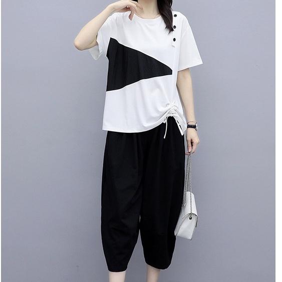 Đồ bộ nữ mặc nhà tay ngắn, chất liệu Cotton co giãn, Set bộ đi chơi nữ, trẻ trung, phá cách, NeSa Shop