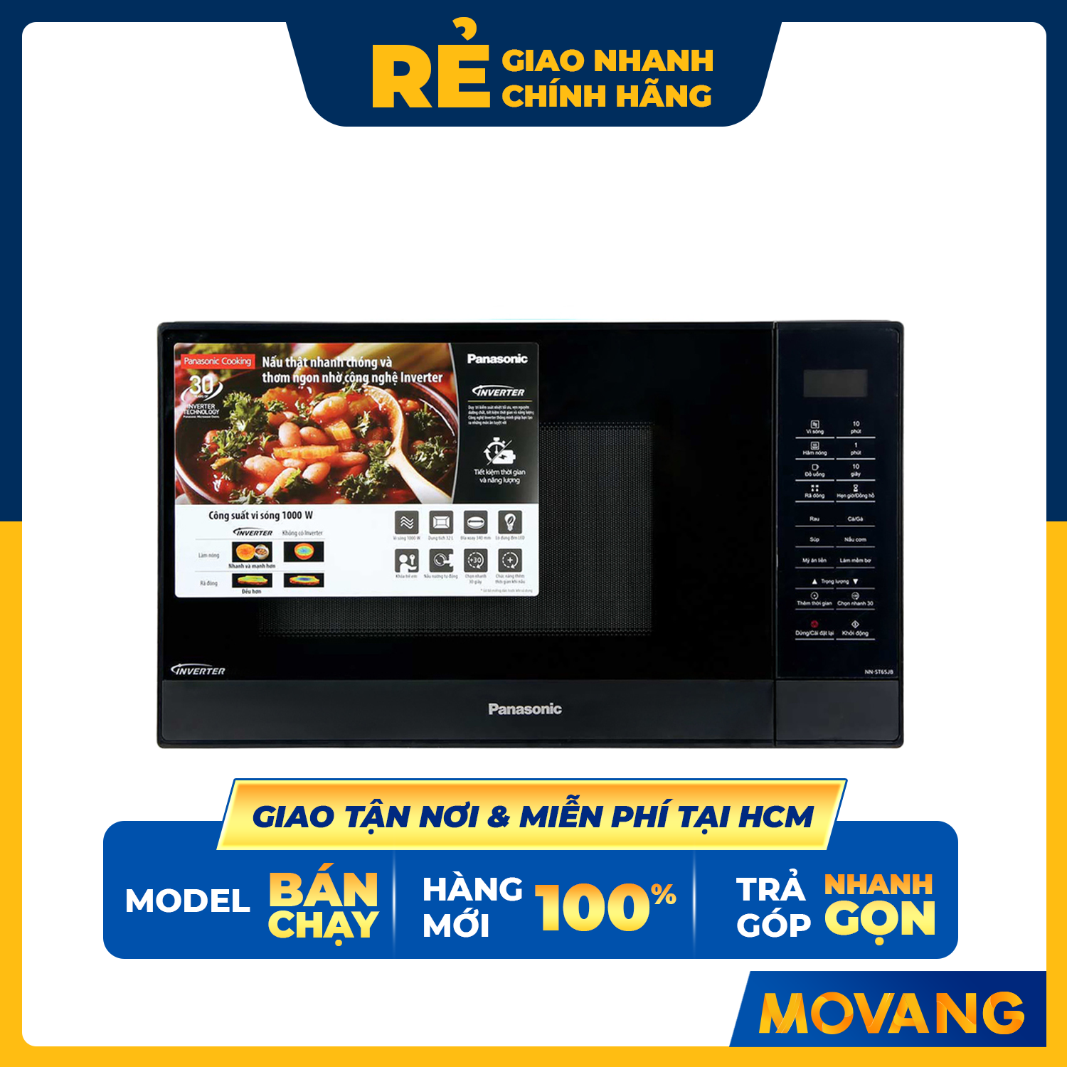 Lò Vi Sóng Điện Tử Panasonic NN-ST65JBYUE 32 Lít - Hàng Chính Hãng