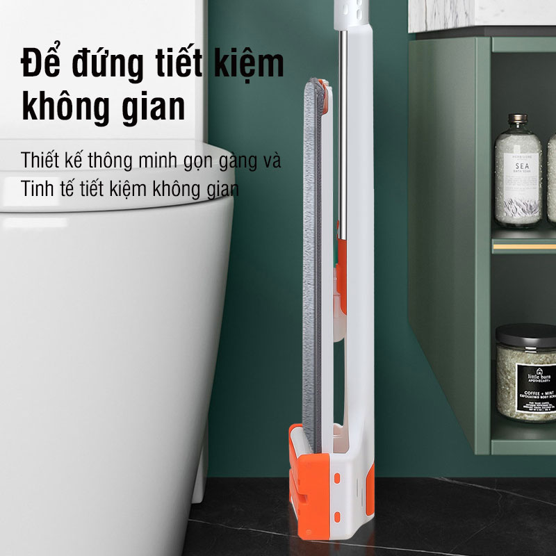 Cây lau nhà tự vắt thông minh không cần thùng, chổi lau nhà 360 độ Kitimop-WHITE