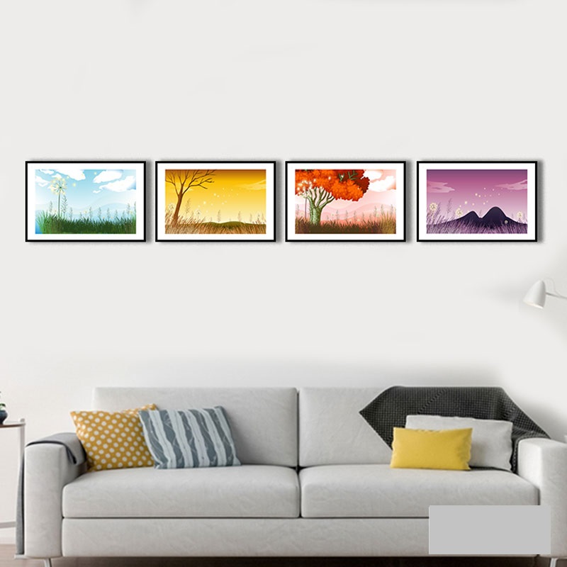 Tranh treo tường bốn mùa "Xuân-Hạ-Thu-Đông" W128 Canvas