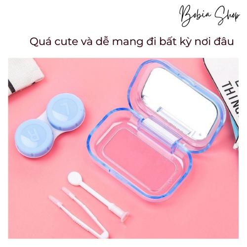 Khay đựng kính áp tròng họa tiết hoạt hình đáng yêu kèm nhíp gắp độc đáo tiện dụng nhà Bobia