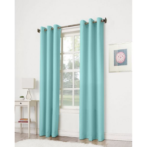 Rèm cửa vải LUCYA18-1 có thanh treo hợp kim nhôm màu gỗ đầu tròn - cao cố định 1m4