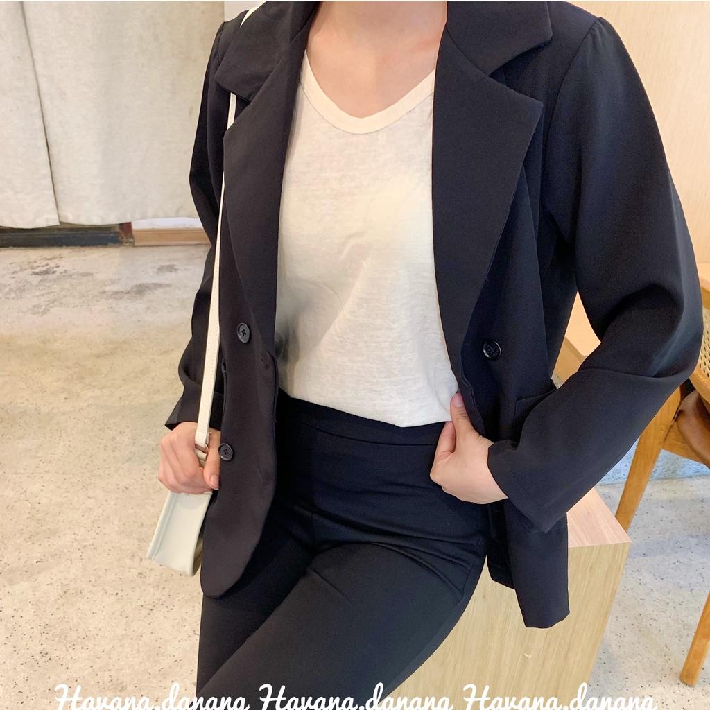 Áo blazer nữ, áo blazer dài tay một lớp , chất cát hàn dày dặn mềm mại thoáng khí