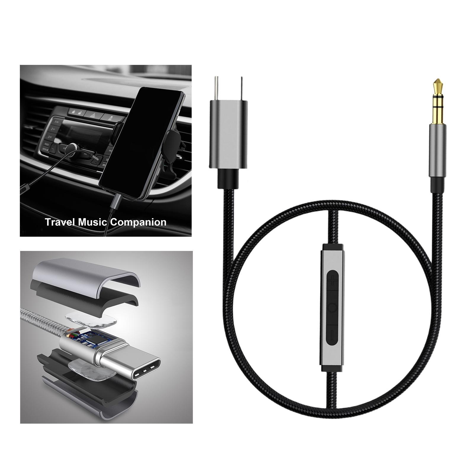 USB C to 3.5mm Audio AUX Cable HiFi Sound for  Phones Laptop