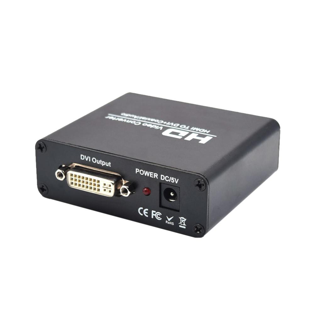 HDMI TO DVI Converter With Coaxial Audio Converter With US Power Adapter