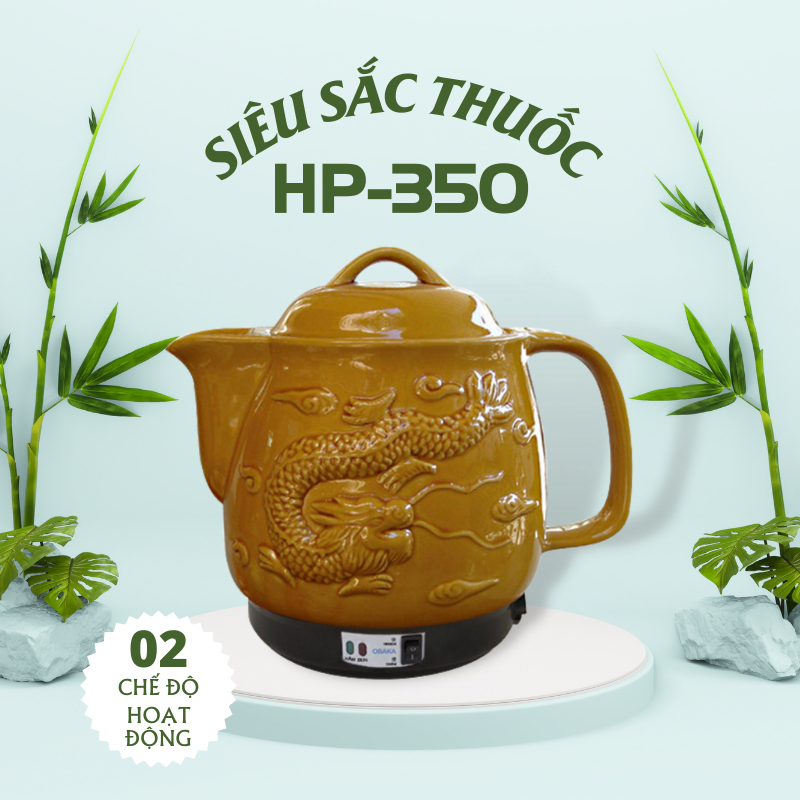 SIÊU SẮC THUỐC OSAKA HP350 TRÒN - DUNG TÍCH 3.5 LÍT - SẮC CÁC LOẠI THẢO DƯỢC - Hàng Chính Hãng