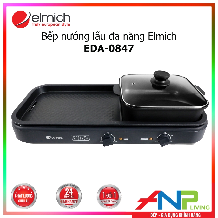 Bếp Nướng Lẩu Đa Năng Elmich EDA-0847 - Hàng Chính Hãng