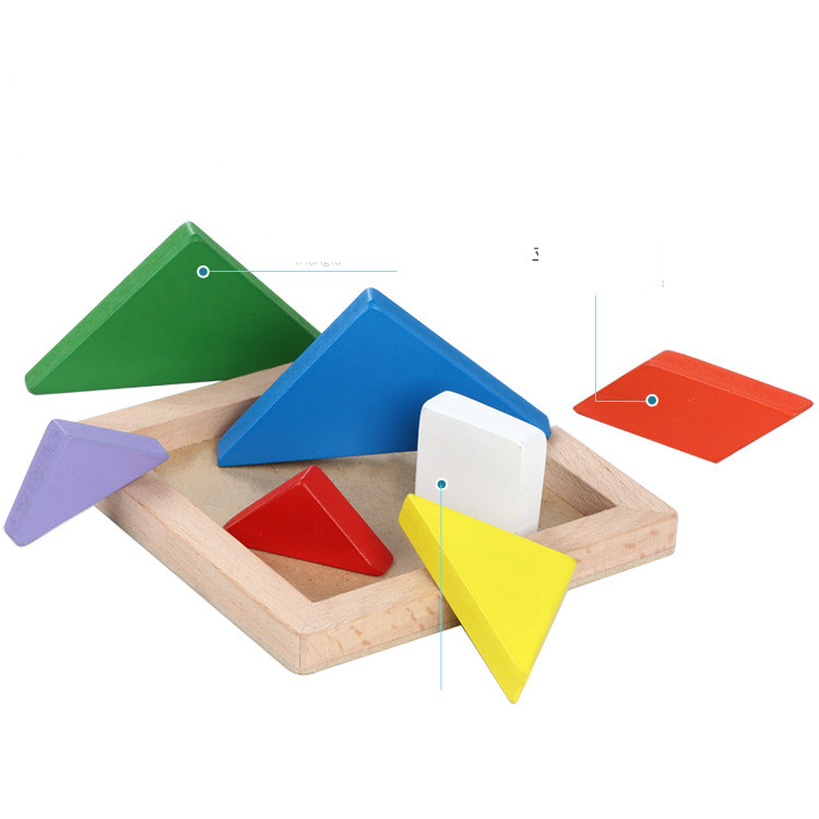 Đồ chơi giáo dục Tangram 7 mảnh nhiều màu sắc