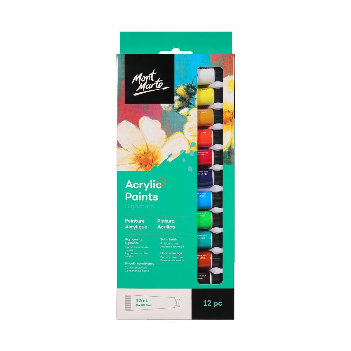 Màu Acrylic Paint Mont Marte Bộ 12/18/24/36 Màu x 12ml