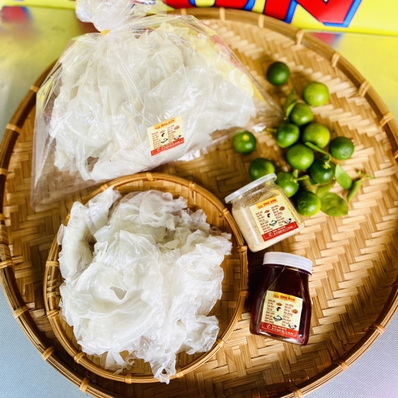 Combo 500g Rìa Bánh Tráng Phơi Sương - Muối Tôm Nhuyễn, Sa Tế(Tặng Tắc)