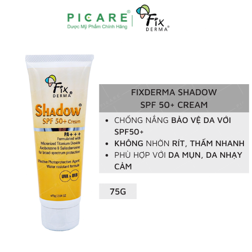 Kem Chống Nắng Fixderma Da Nhạy Cảm Shadow Cream SPF 50+ 75g
