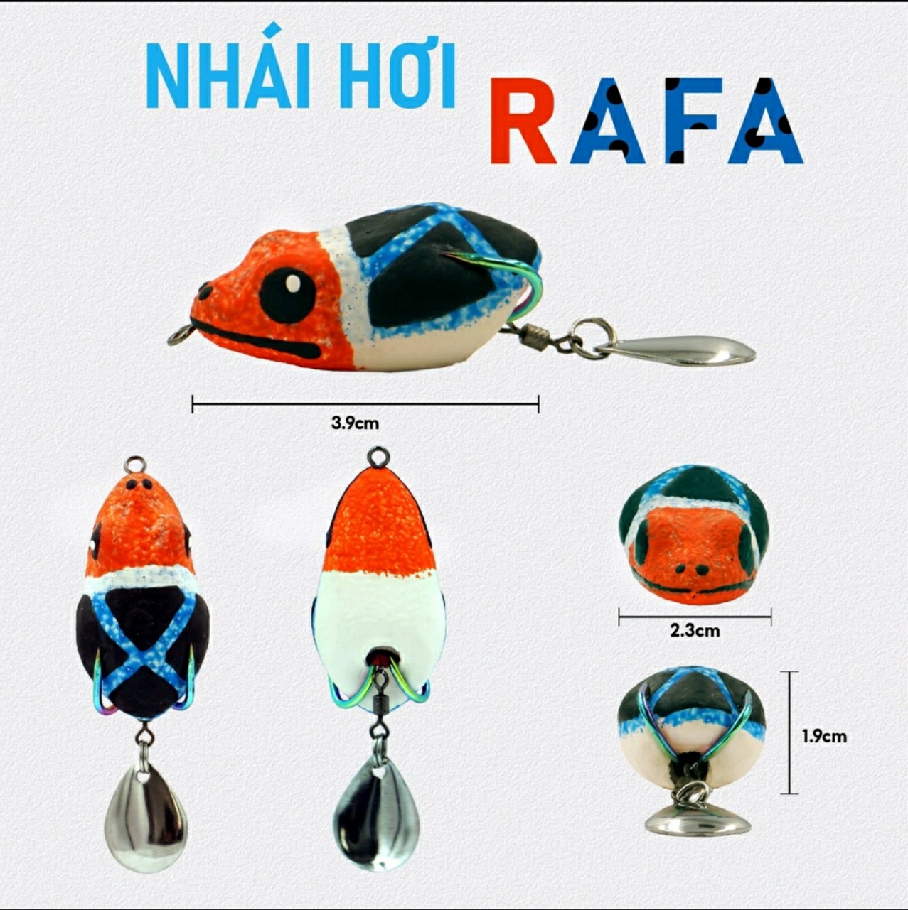 NHÁI HƠI POISON RAFA - 3.9CM 9G - mồi giả Thái Lan câu lure cá lóc giá rẻ siêu nhạy