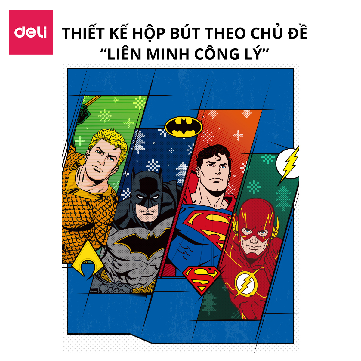 Hộp đựng bút siêu anh hùng chủ đề Liên minh công lý Deli, ống đựng cắm bút đa năng tiện lợi lưới kim loại để bàn