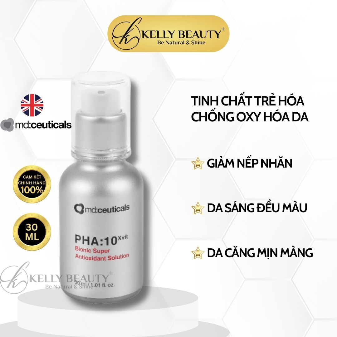 Serum Trẻ Hóa Da PHA:10XVIT Bionic Super Antioxidant Solution - MD:Ceuticals | Kelly Beauty
