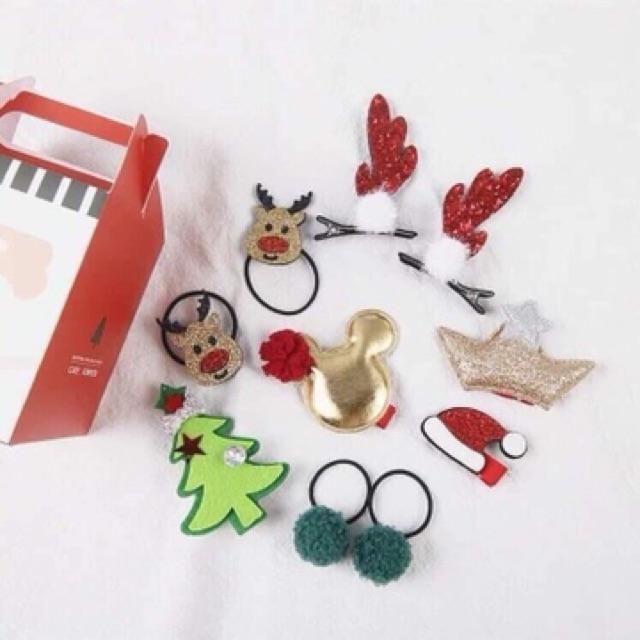 Hộp nơ, kẹp tóc Noel siêu xinh cho bé gái