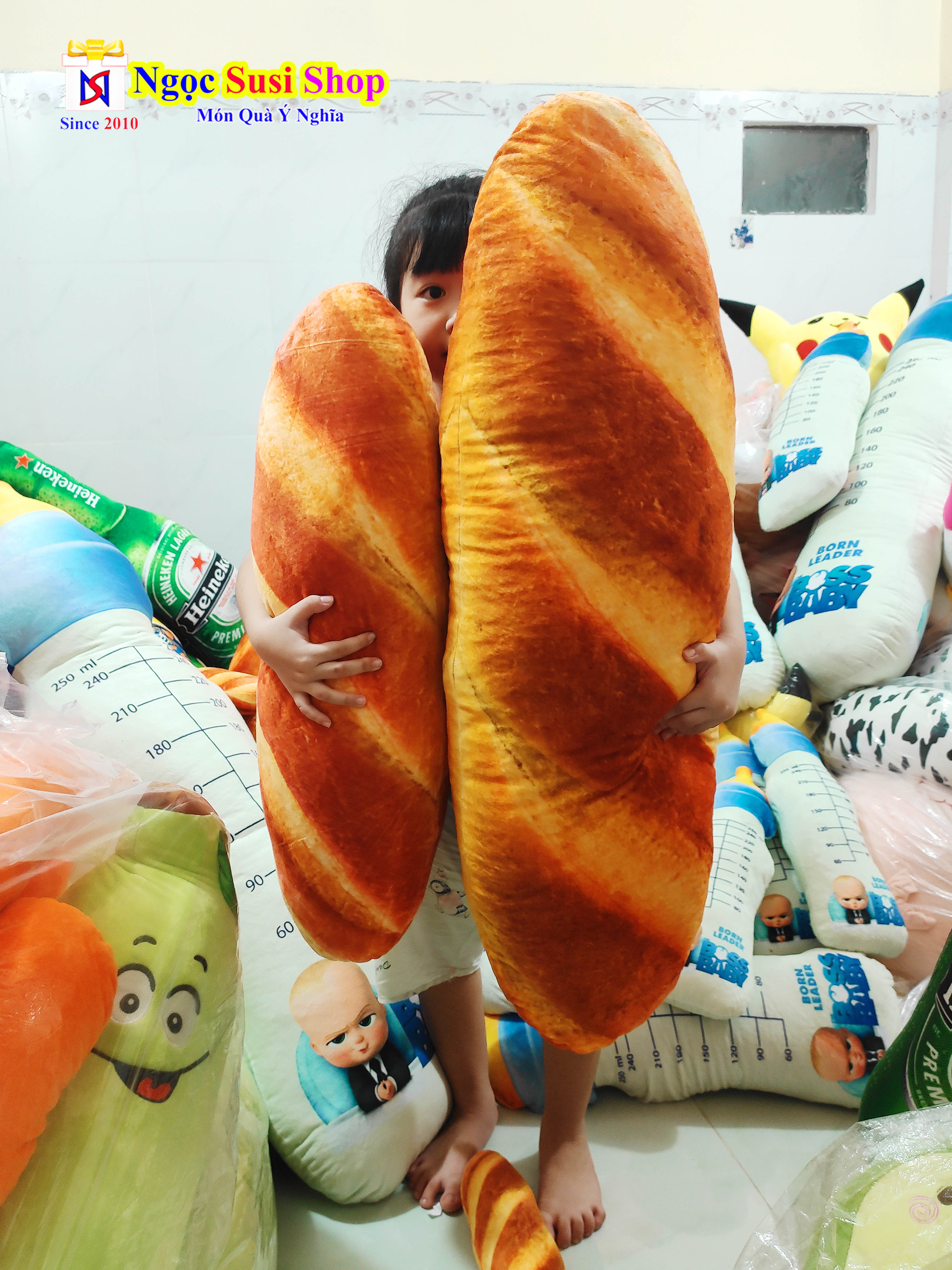 GỐI ÔM BÁNH MÌ 3D SIÊU TO KHỔNG LỒ
