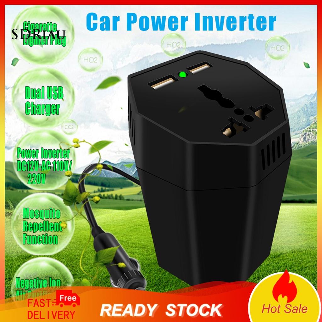 *QCDZ* Power Inverter Dual USB Port Mosquito Repellent ABS Car Cup Inverter Adapter for 12V Cars