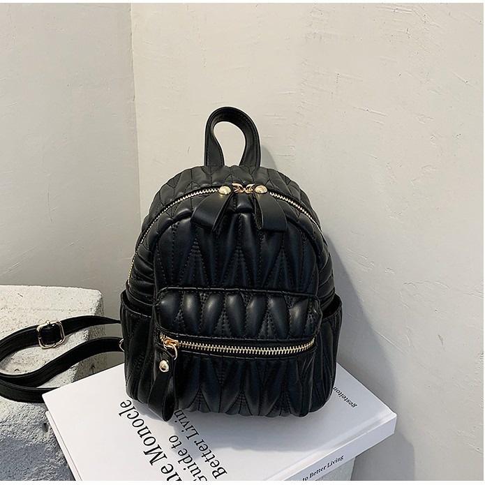 Balo thời trang nữ mini ZuCi A56 size 22cm tiện lợi mang đi chơi du lịch xinh xắn họa tiết kẻ trám phong cách Hàn Quốc