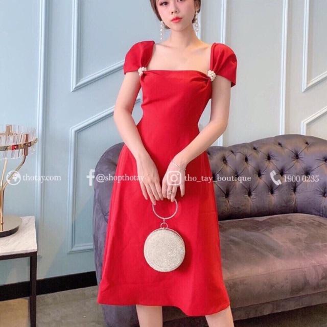 Đầm xoè kết ngọc vai SIÊU XINH -MS12T- Free size đến 54kg MMR