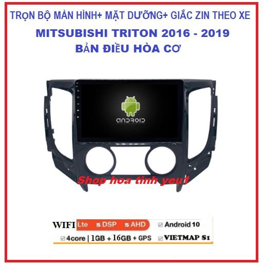 Bộ Màn hình ô tô dvd android 9 inch theo xe Mitsubishi Triton điều hòa cơ 2016-2019.