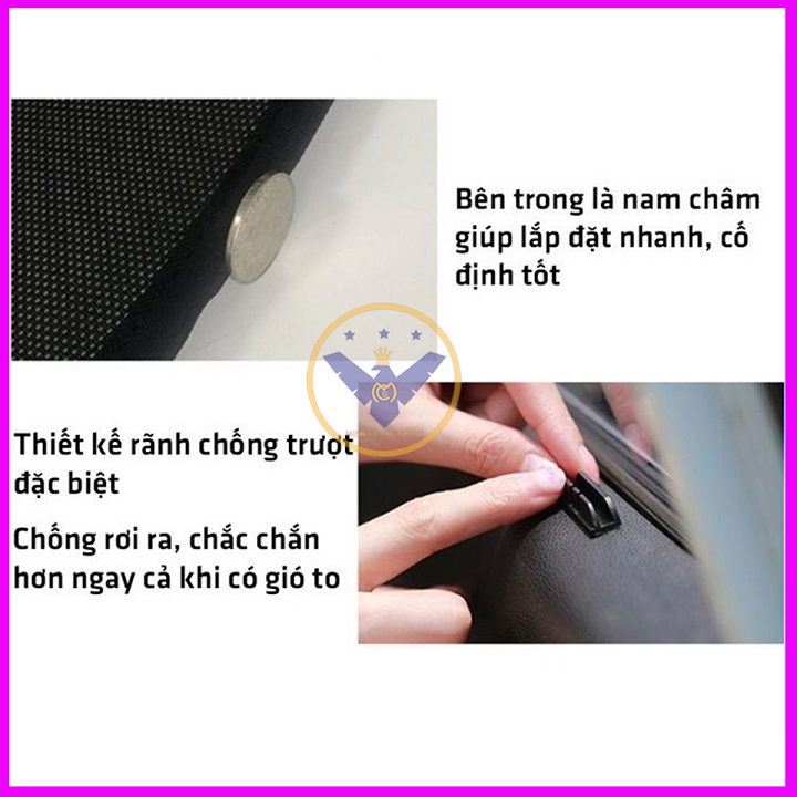 Rèm Chắn Nắng Nam Châm Cho Xe Ô Tô Toyota Innova Bộ 4 Miếng, Loại Dày