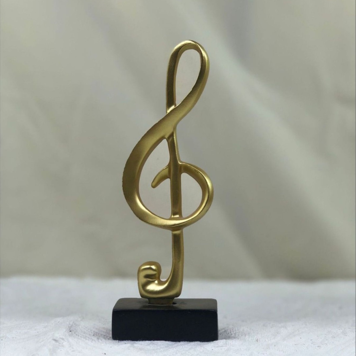 Mô hình 3 nốt nhạc, khoá sol mạ đồng bàn làm việc decor trang trí nhà cửa - Hàng chính hãng