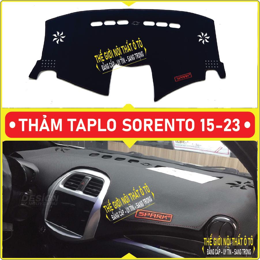 Thảm taplo chevrolet spark đời 2009 đến 2023 da cacbon,da vân gỗ, tuyết nhung chống nắng cao cấp