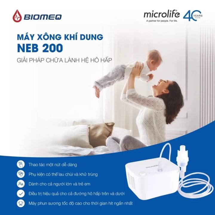 Máy Xông Khí Dung (Xông Mũi Họng) Microlife NEB200