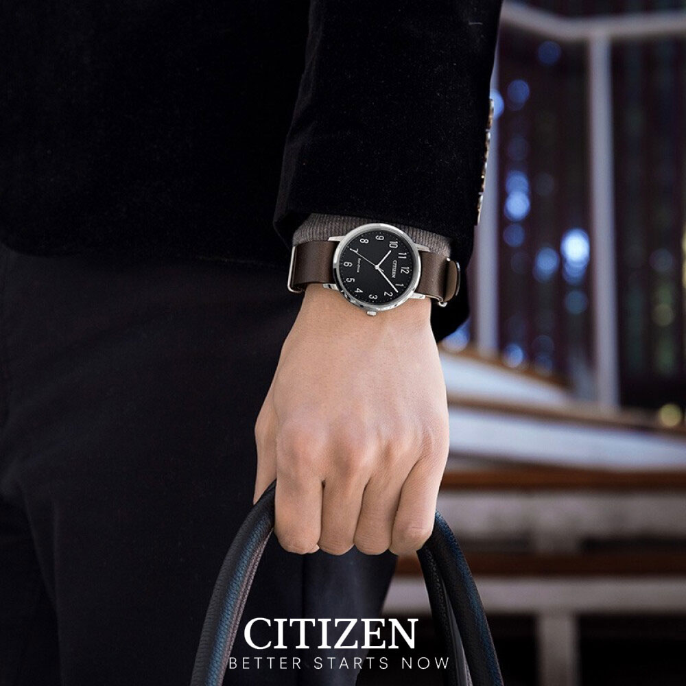 Đồng Hồ Nam Citizen Dây Da BJ6501-01E - Mặt Đen