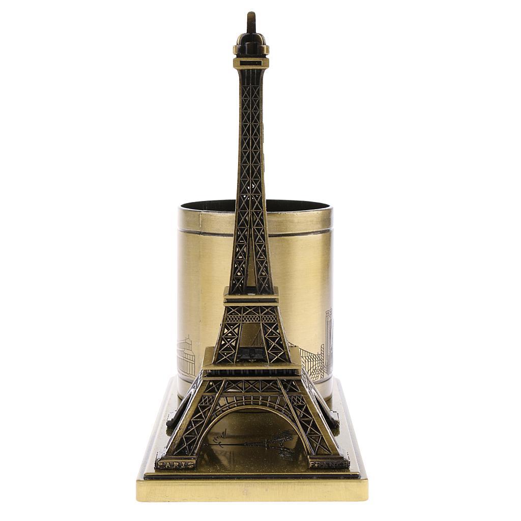 France Eiffel Tower Decor Metal Crafts European Style Gift Desk Pen Holder