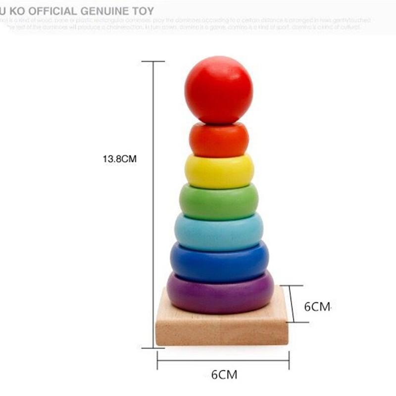 Đồ Chơi Tháp Cầu Vồng Gỗ Size Bé_Đồ Chơi Cho Bé Dễ Thương