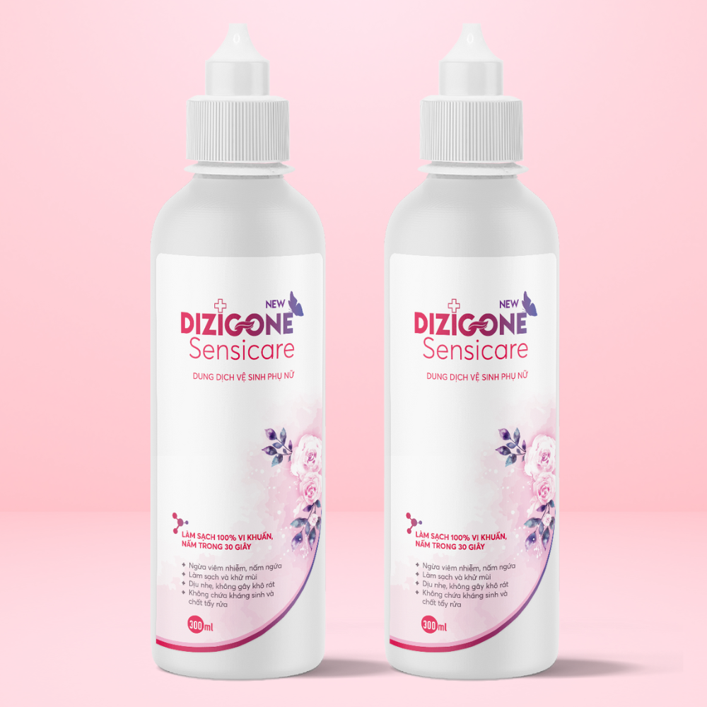 COMBO 2 Dung dịch vệ sịnh phụ nữ DIZIGONE Sensicare 300ml: Hết nấm ngứa, giảm khí hư, khử mùi hôi