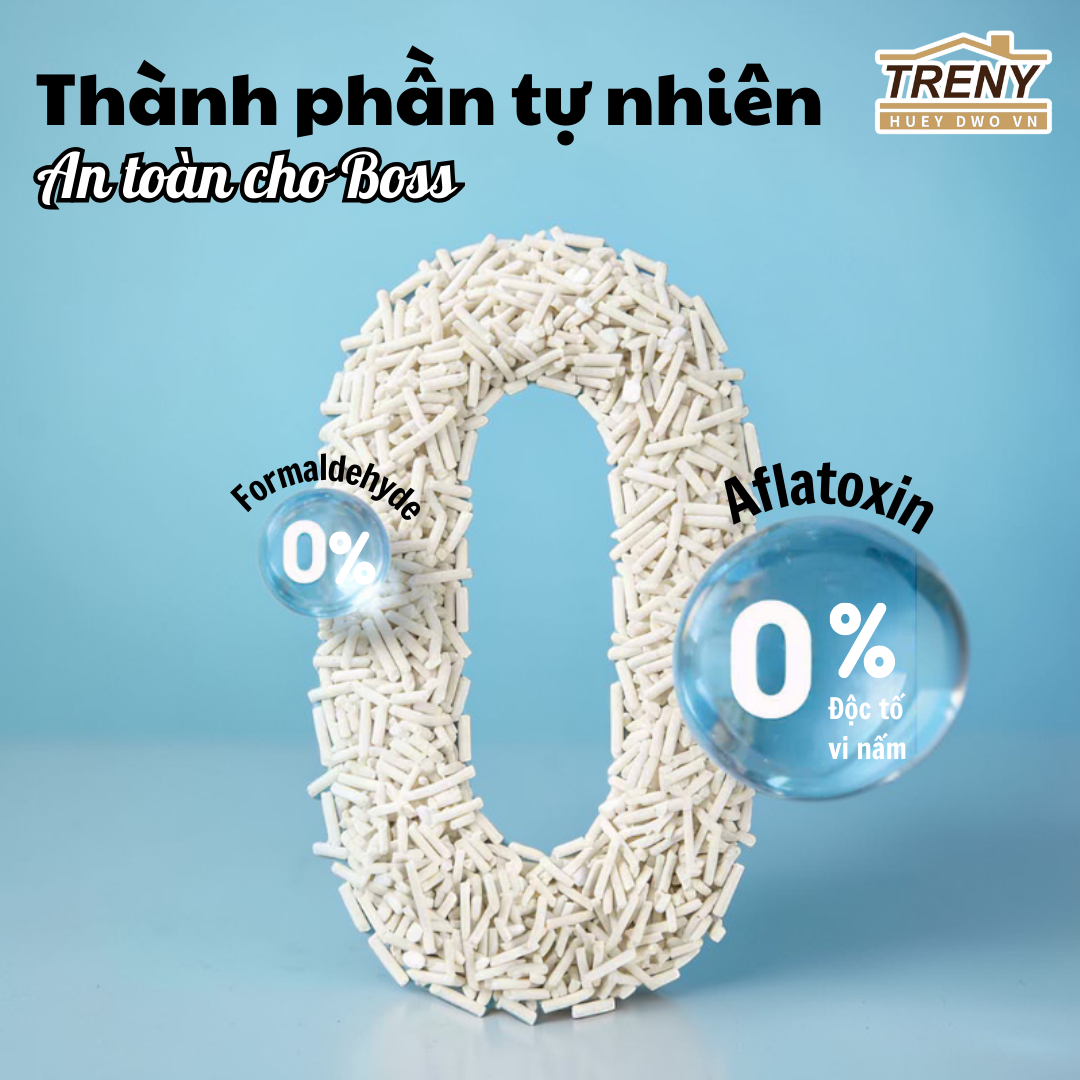 CÁT VỆ SINH CHO MÈO - cát đậu nành vệ sinh cho mèo, không bụi, không mùi - 2.5kg