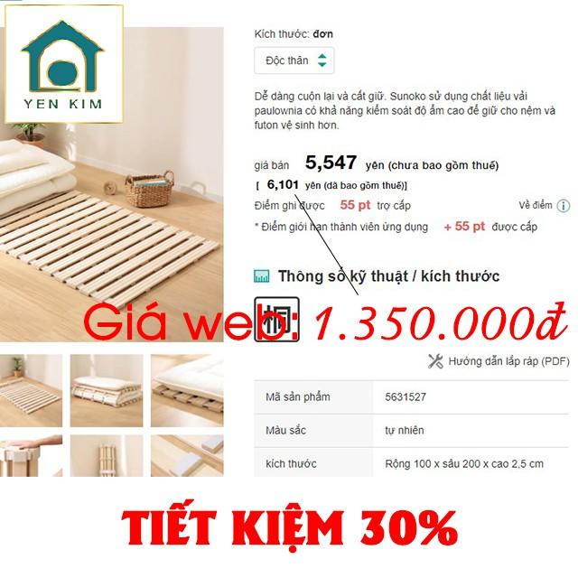 Giường cuộn trải sàn thông minh - Gỗ Thông Mỹ - Mùi thơm tự nhiên - 1m, 1m4, 1m6, 1m8, 2m