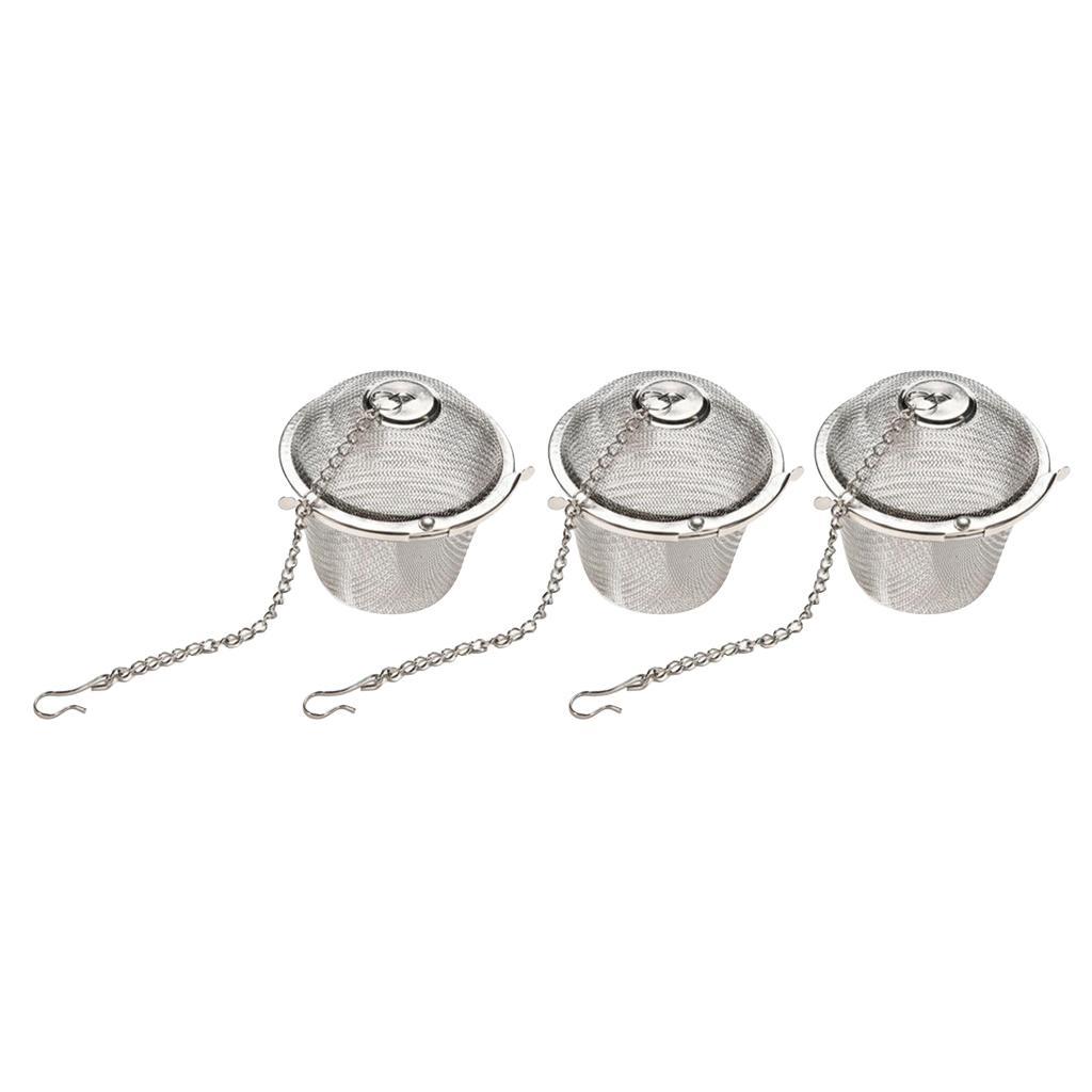 3x Stainless Steel Ball Tea Spice Strainer Infuser Mesh Filter Loose Leaf