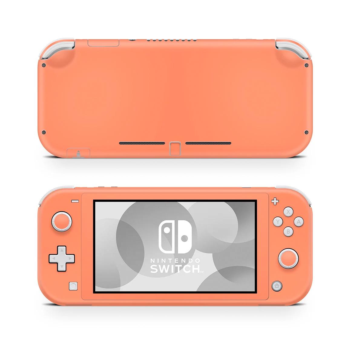 Skin decal dán Nintendo Switch Lite mẫu màu cam đất nhạt (dễ dán, đã cắt sẵn)