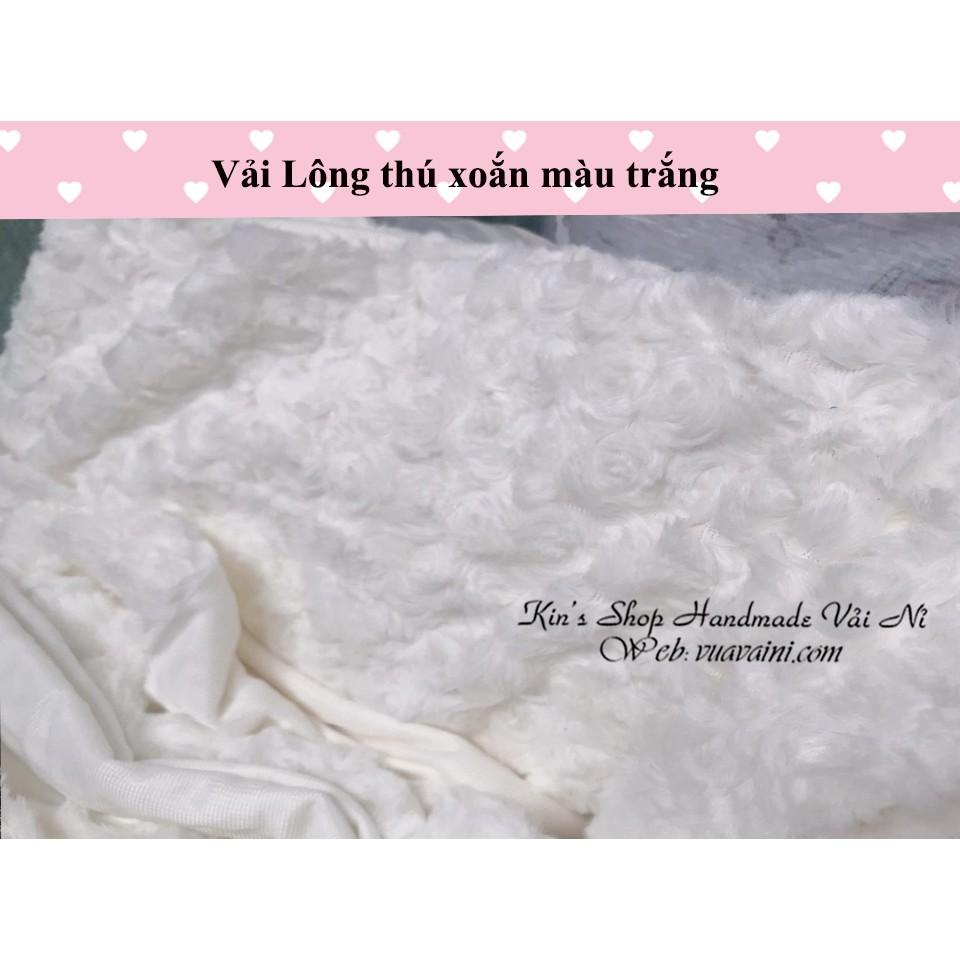 COMBO 2 MÉT Vải lông thú xoắn hoa hồng làm gấu bông Teddy, áo khoác, gối ôm, làm nền chụp hình sản phẩm, làm đồ handmade