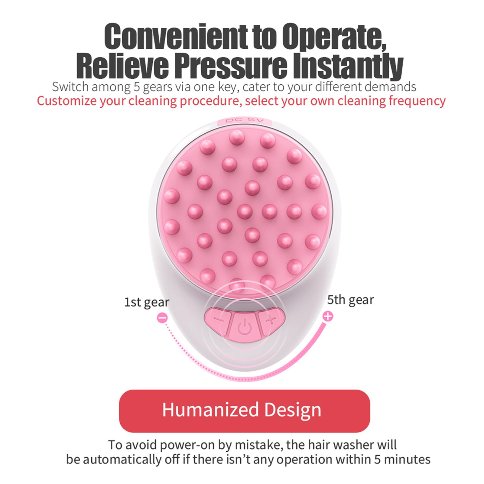 Bàn chải gội đầu mát xa da đầu sóng siêu âm bằng silicon mềm