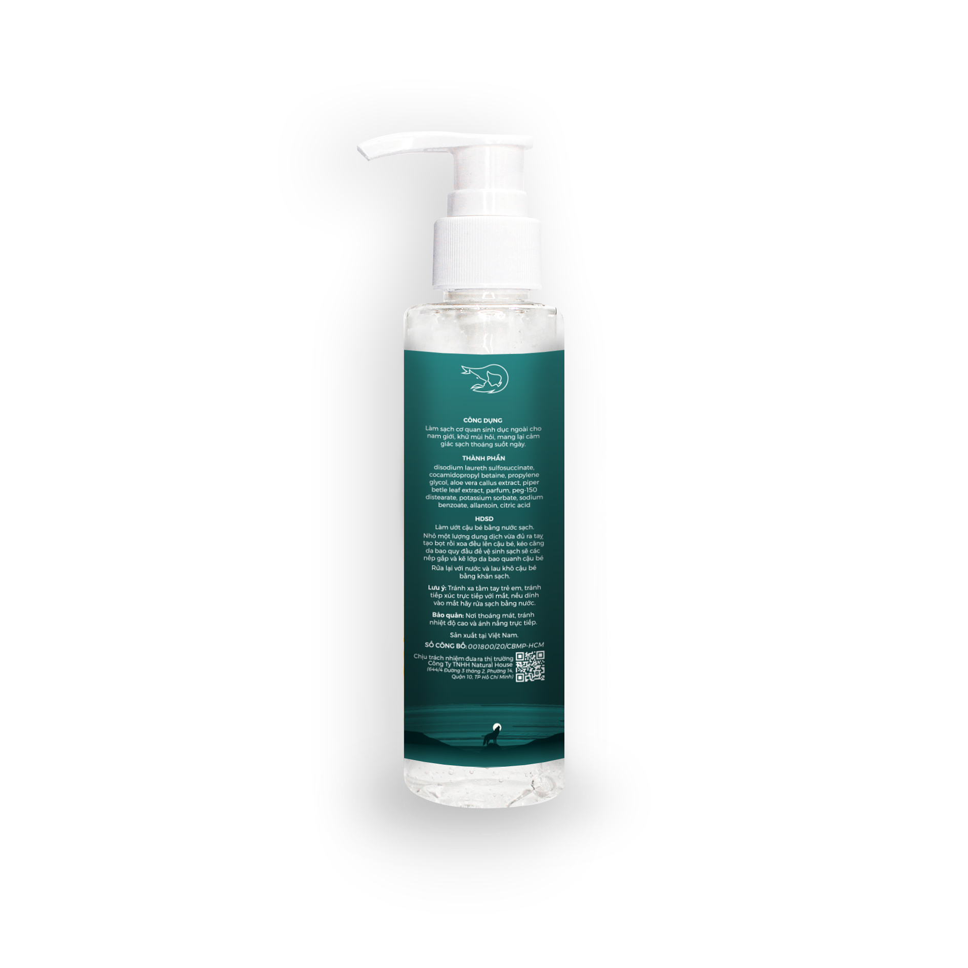 Dung dịch vệ sinh nam dịu nhẹ lành tính thành phần tự nhiên mùi hương nam tính chai vòi nhấn 150ml - LOLI & THE WOLF
