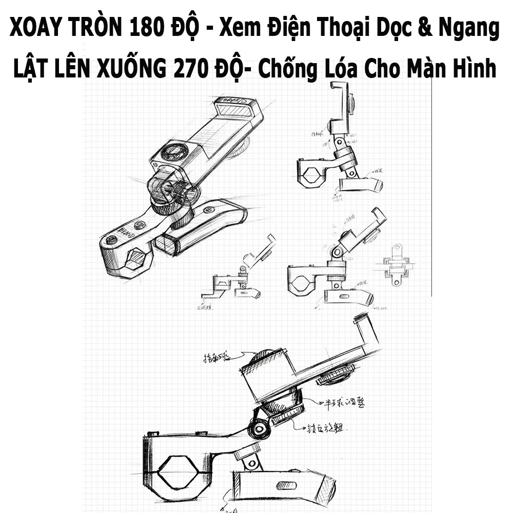 Giá Đỡ Điện Thoại Gắn Xe Đạp; Kẹp Gương Xe Máy Điện; Giá Đở Dành Cho Xe Máy