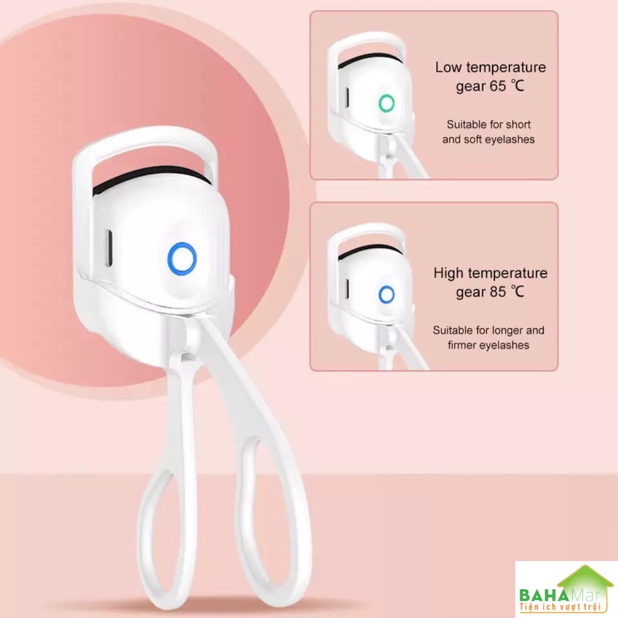 MÁY KẸP UỐN NHIỆT “MI CONG” DI ĐỘNG CÓ SẠC ĐIỆN USB "BAHAMAR" được thiết kế để làm cong mi nhẹ nhàng hoặc có thể tạo thành những lọn tóc xoăn đều và tự nhiên. rất đa năng và hữu ích với chị em khi trang điểm