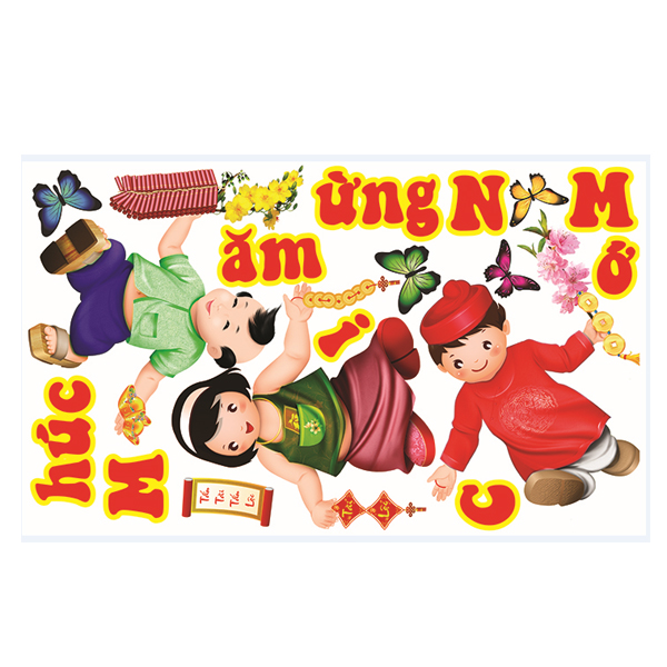 Decal Dán Tường Trang Trí Tết Xuân Combo Số 36