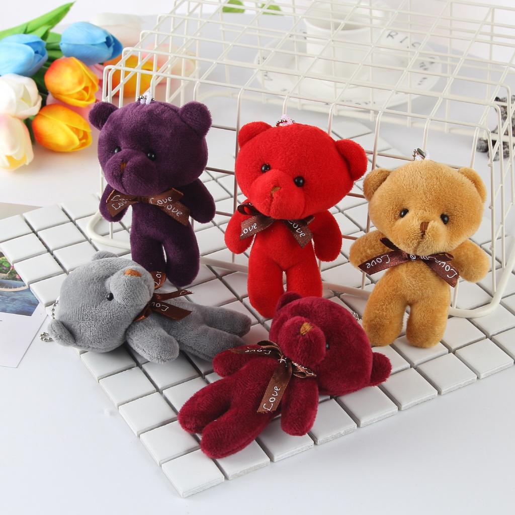 Gấu Bông Dễ Thương Có Móc Bằng Inox Không Gỉ Treo Chìa Khóa, Balo , Túi Xách Chất Liệu Vải Bông Mềm Mịn