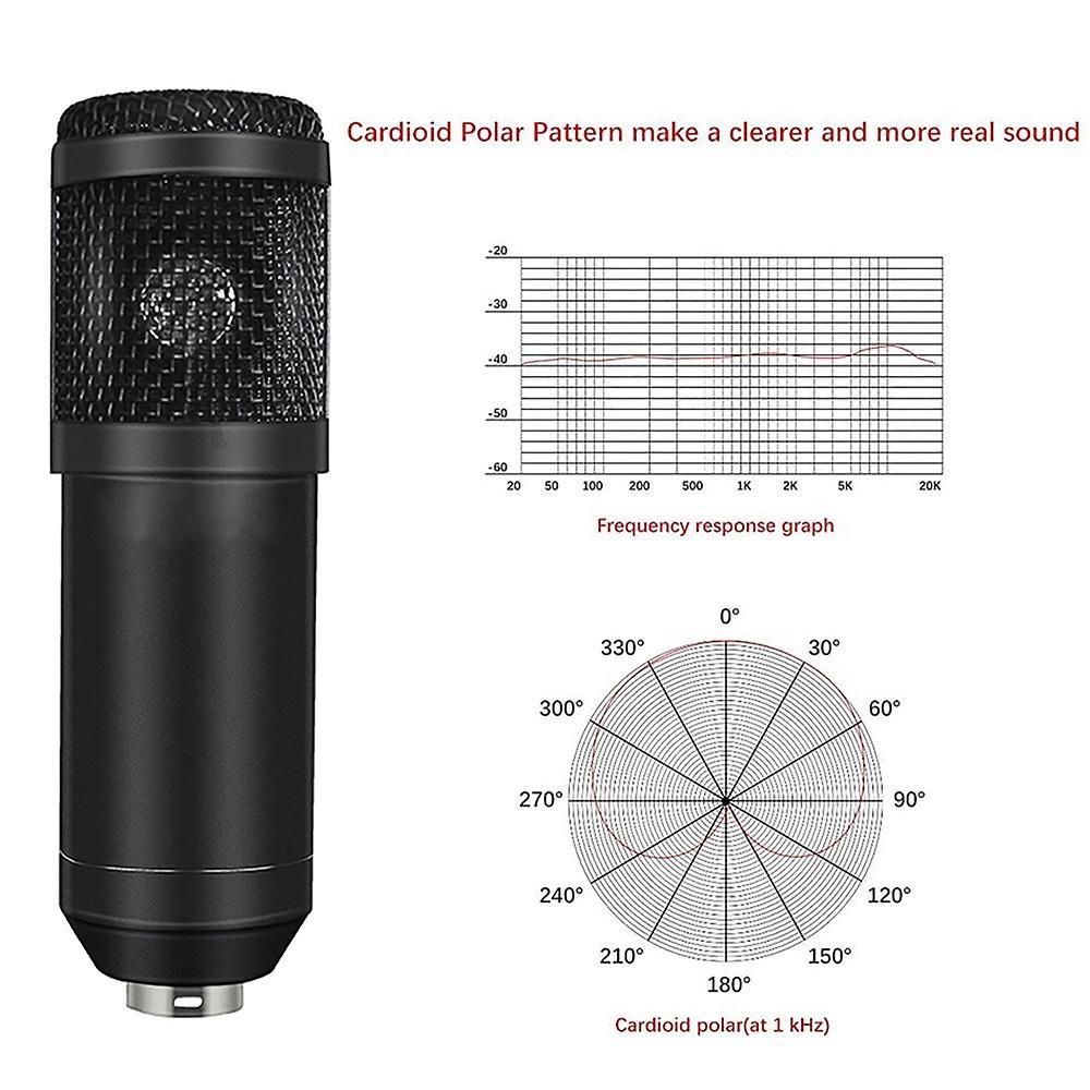 BM 800 Micrô PC ngưng tụ giọng hát Phòng thu ghi âm Micrô cho YouTube Video Trò chuyện Skype Trò chơi Podcast