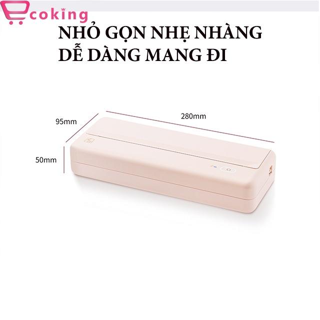 Máy in nhiệt mini bluetooth MT810 ECOKING in khổ giấy A4-A5-A6 sạc pin như điện thoại nhỏ gọn nhẹ nhàng dễ dàng mang đi làm. HÀNG CHÍNH HÃNG