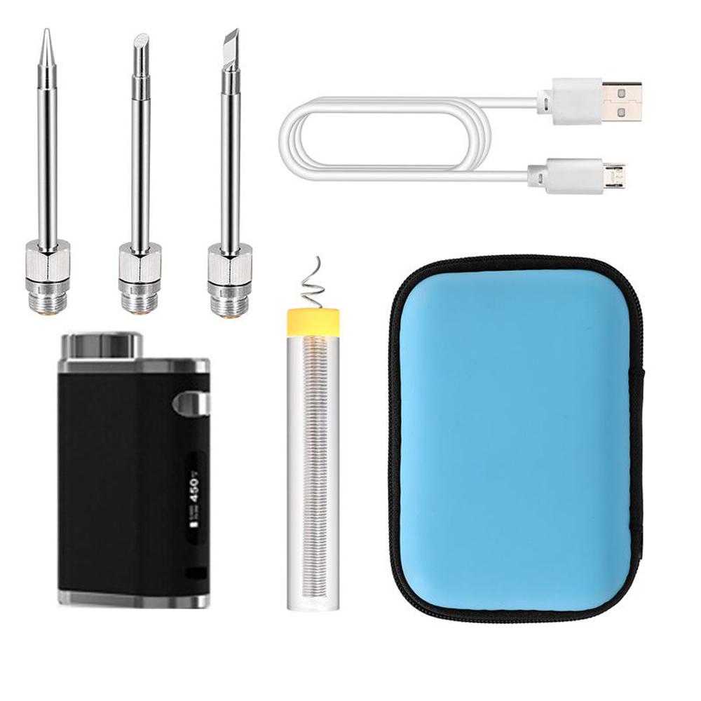 1W-75W Outdoor Portable Electric Soldering Iron USB Rechargeable Wireless Welding Solder Soldering Iron Kit Mini Handheld Replacement Tips Soldering Iron