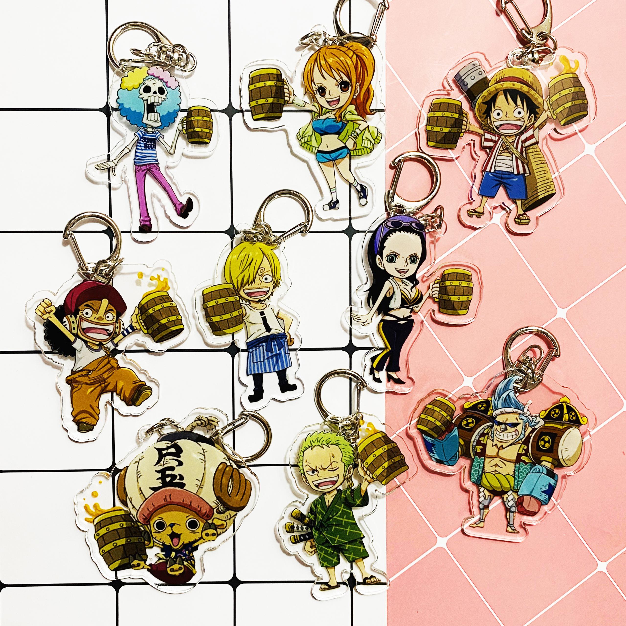 ( Mica trong acrylic ) Móc khóa One Piece Đảo hải tặc ver Kanpai xinh xắn dễ thương anime chibi tặng ảnh Vcone