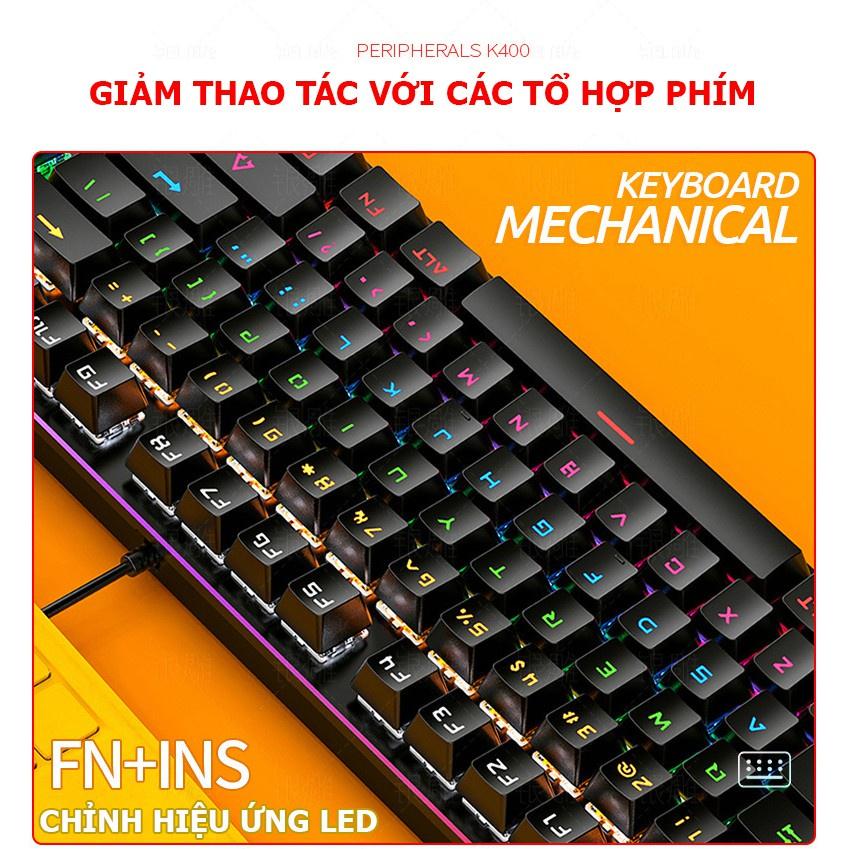 Bàn Phím Cơ Gaming VINETTEAM K400 Led RGB siêu đẹp 87 phím 10 Chế Độ Khác Nhau Chơi Game Dùng Văn Phòng Cực Đã Tương Thích Với Laptop PC Máy Tính Kiểu Dáng Gaming - Hàng Chính Hãng