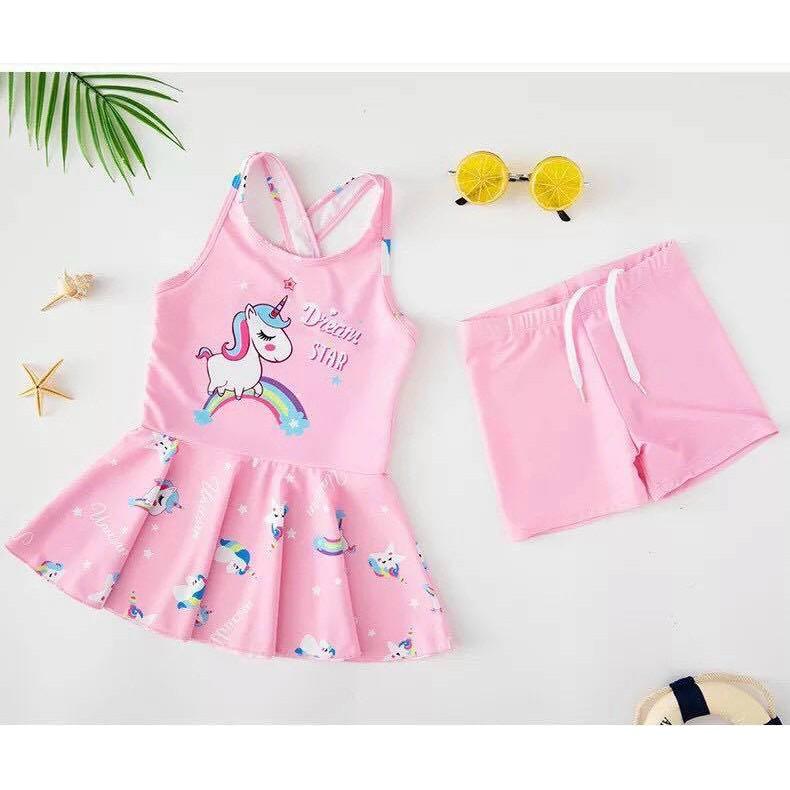 Đồ bơi bé gái rời pony hồng, size đại