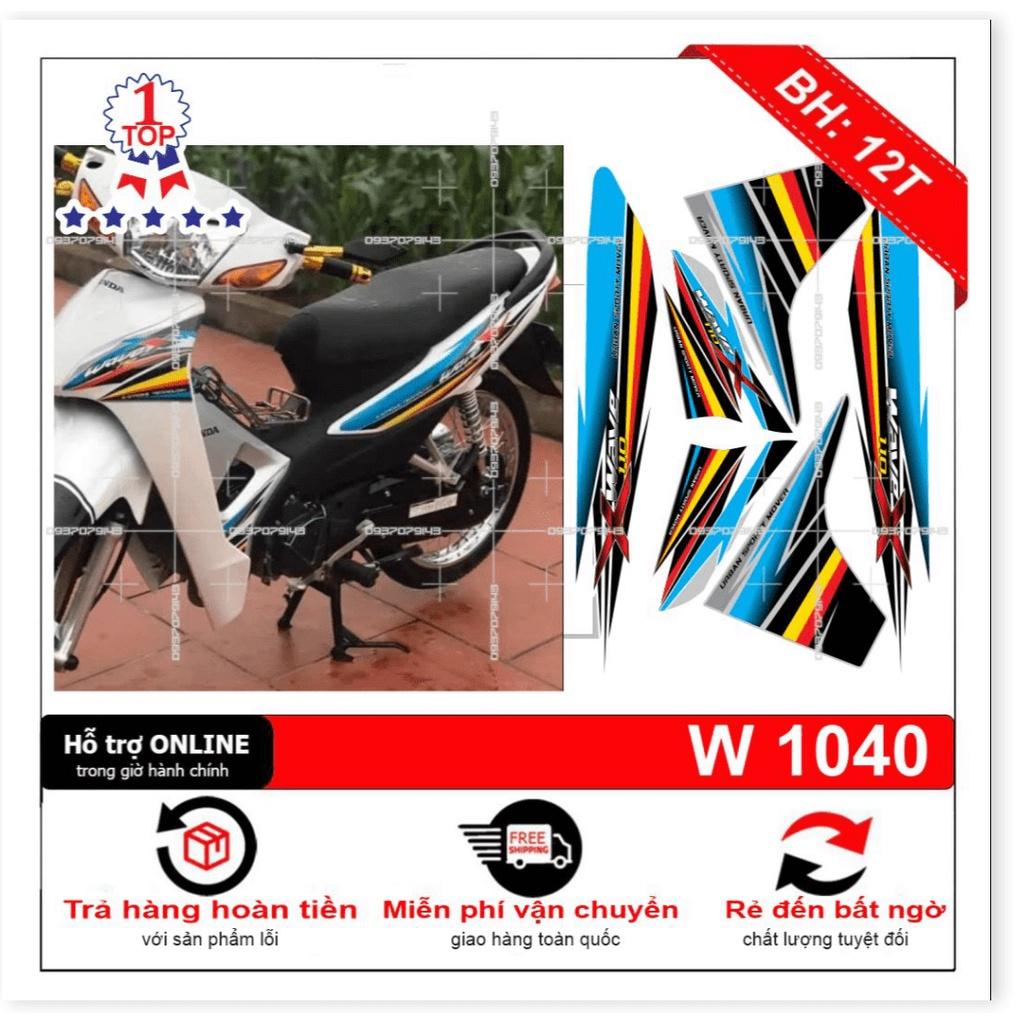 Tem rời wave X 2017 trắng xanh